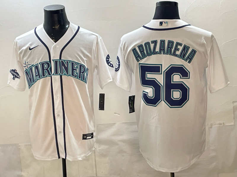 Men 2026 Seattle Mariners #56 Arozarena white Nike MLB Jersey 005